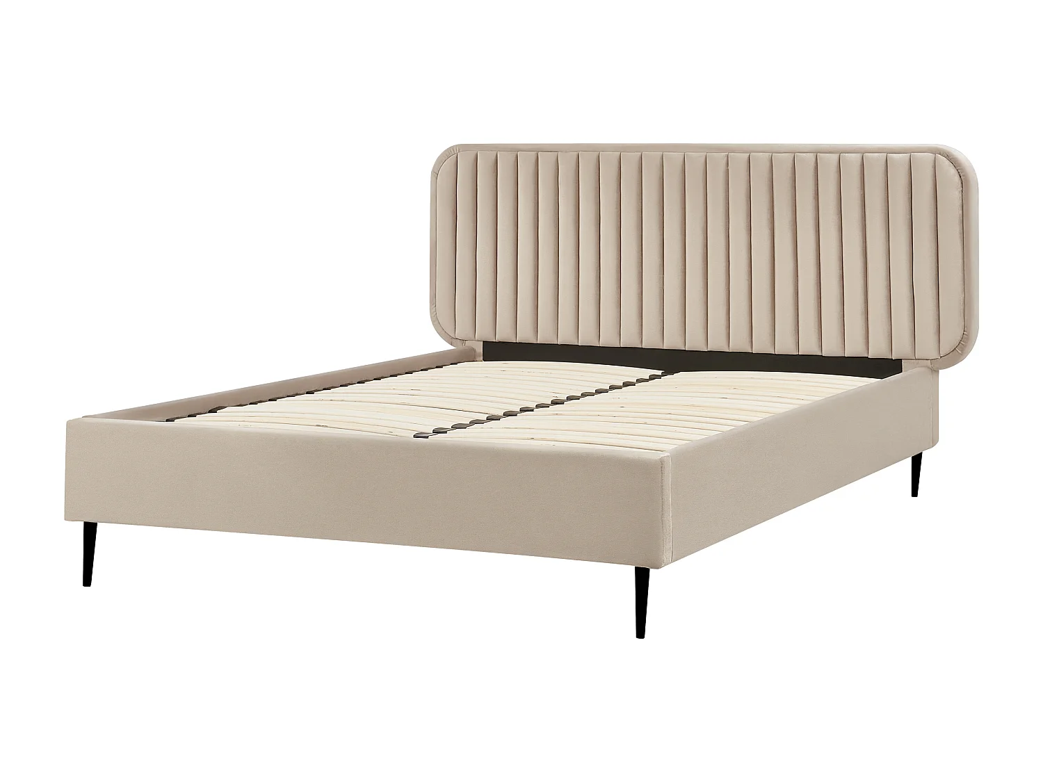 Bed Fluweel BRIN 140 x 200 cm Taupe