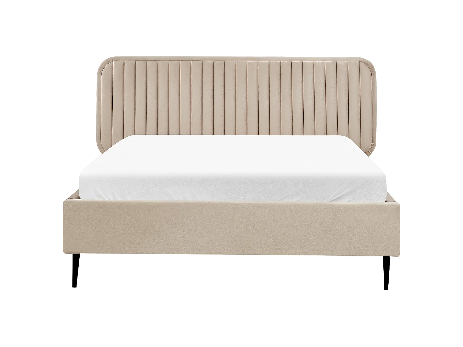 Lit avec sommier Velours BRIN 140 x 200 cm Taupe