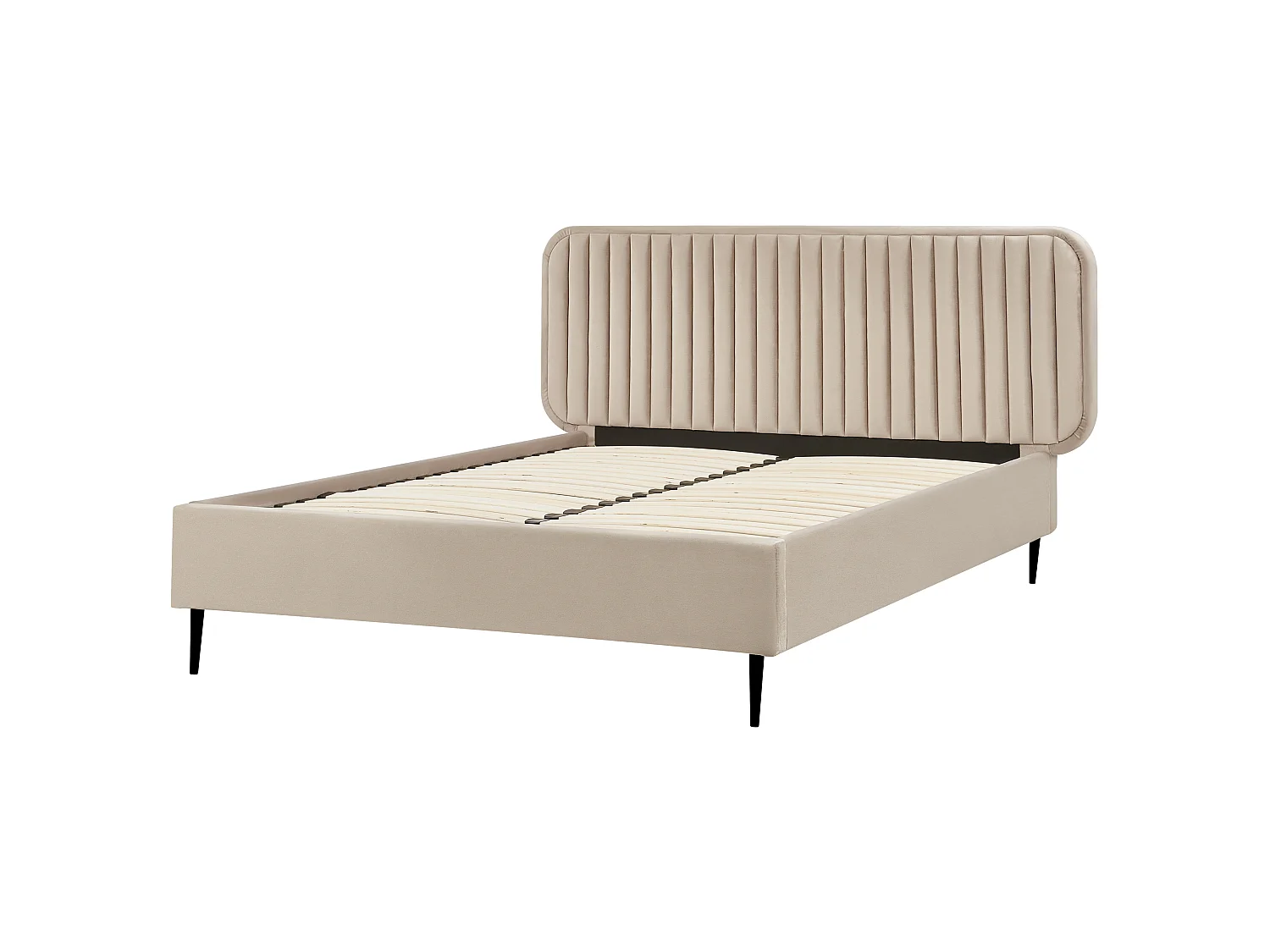 Säng med lamellram Sammet BRIN 140 x 200 cm Taupe