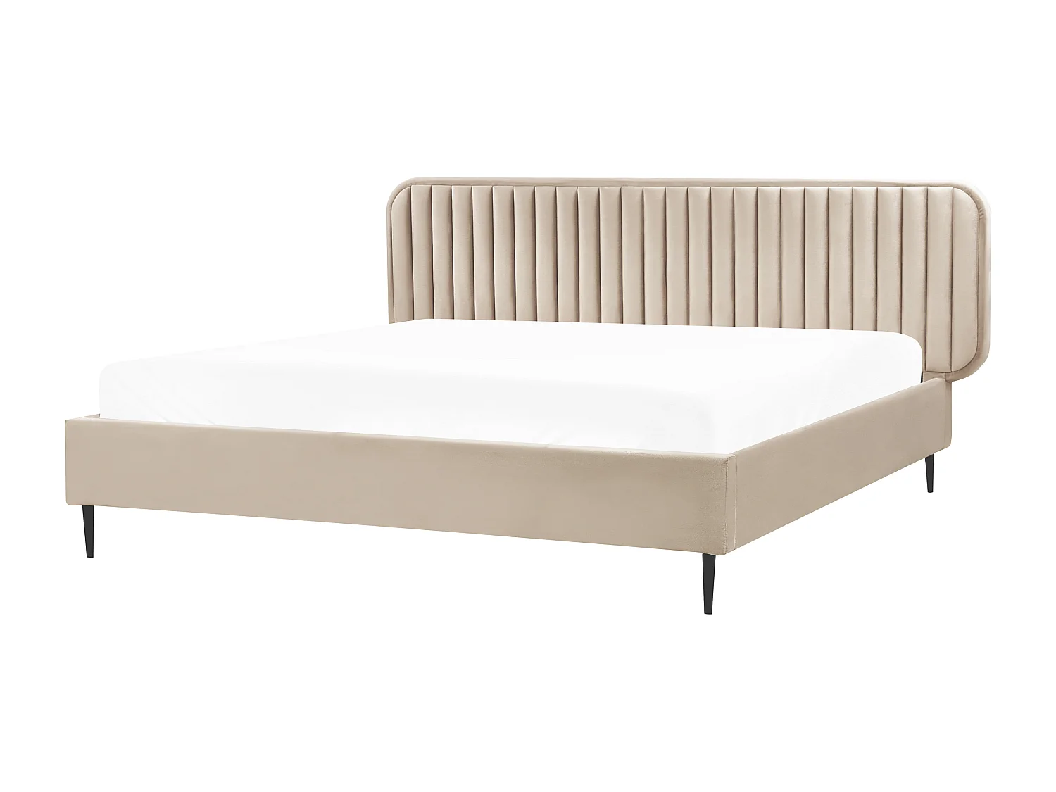 Lit avec sommier Velours BRIN 180 x 200 cm Taupe