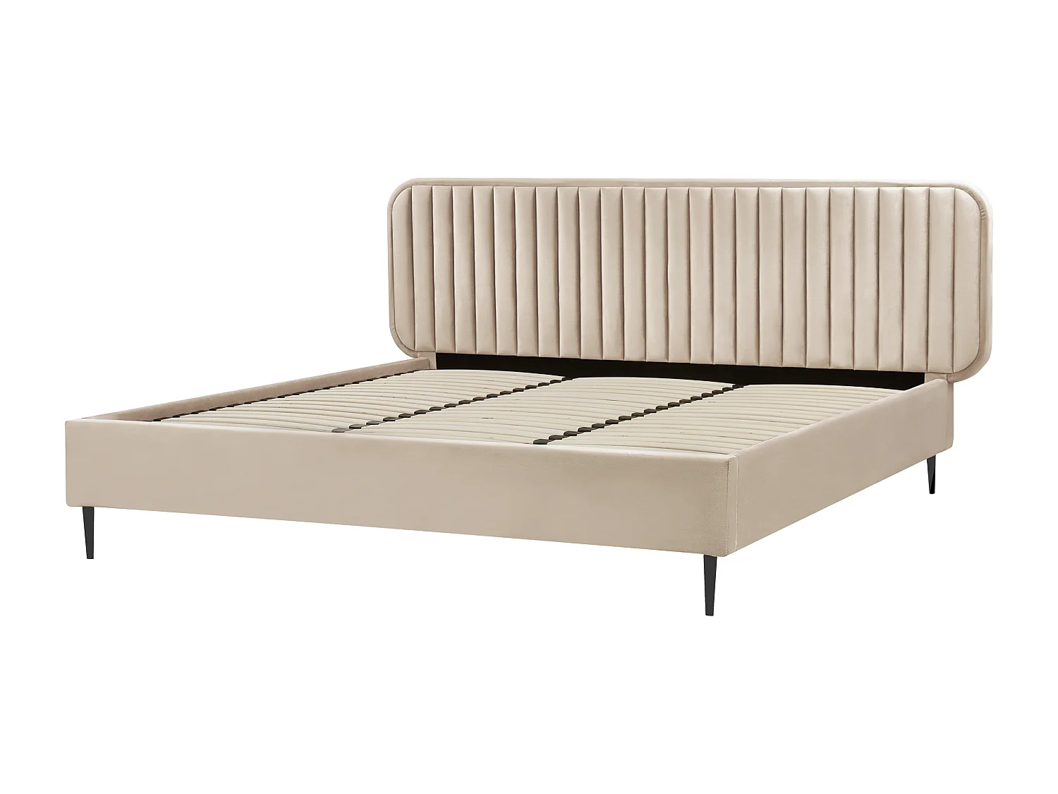 Lit avec sommier Velours BRIN 180 x 200 cm Taupe