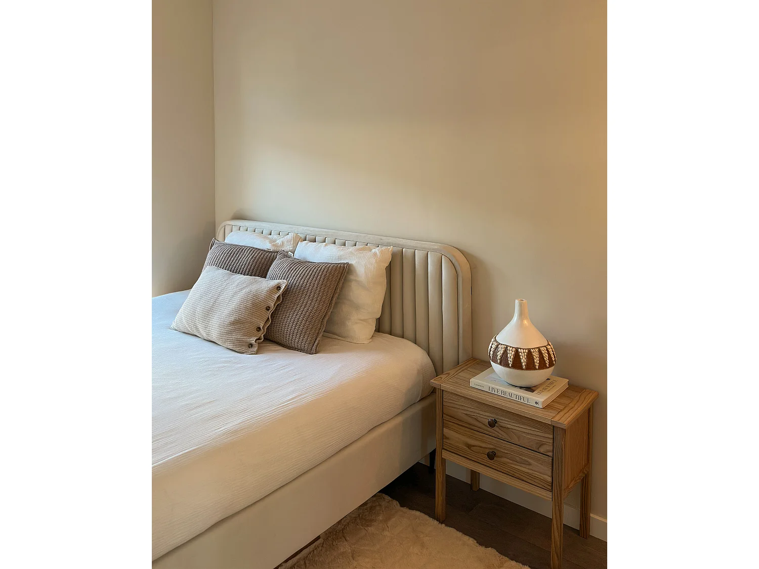 Bed Fluweel BRIN 180 x 200 cm Taupe