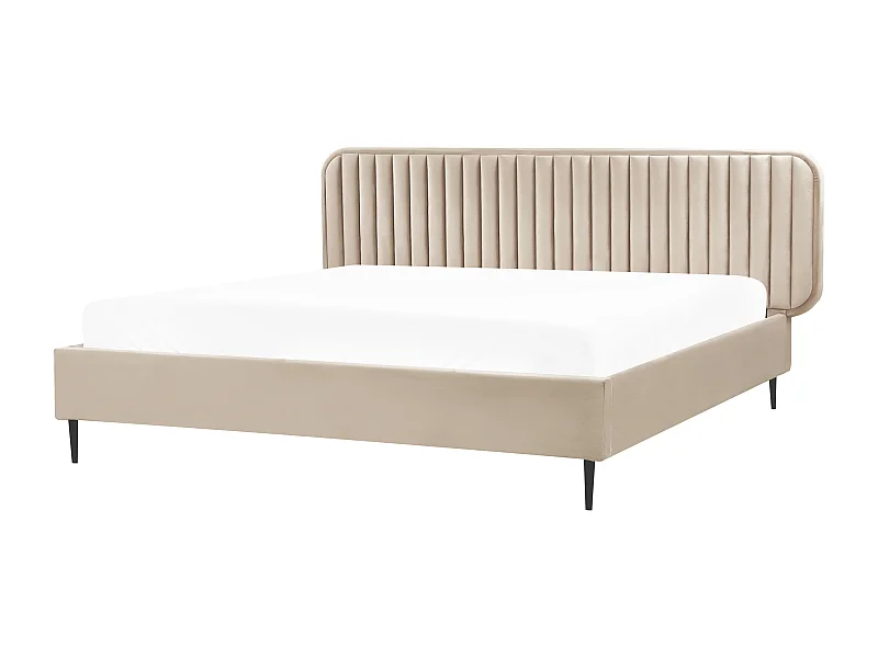 Lit avec sommier Velours BRIN 180 x 200 cm Taupe