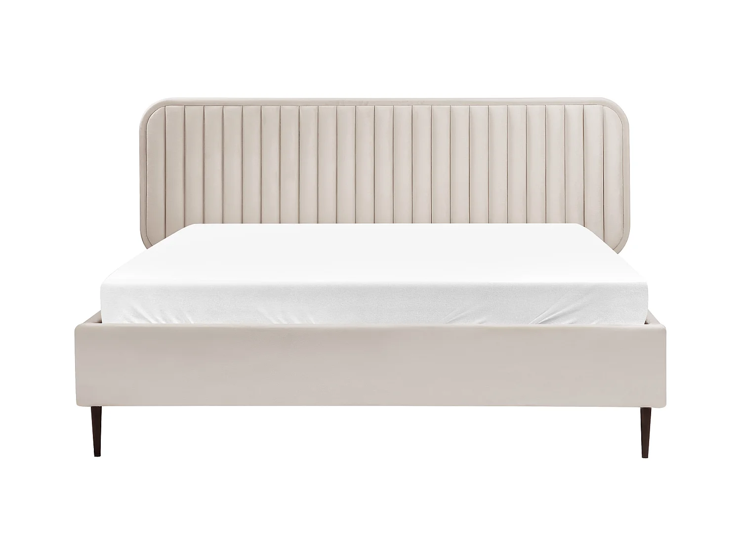 Lit avec sommier Velours BRIN 160 x 200 cm Beige