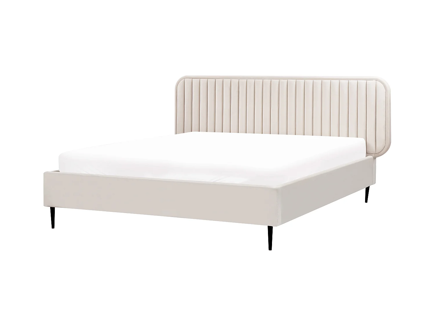 Lit avec sommier Velours BRIN 160 x 200 cm Beige