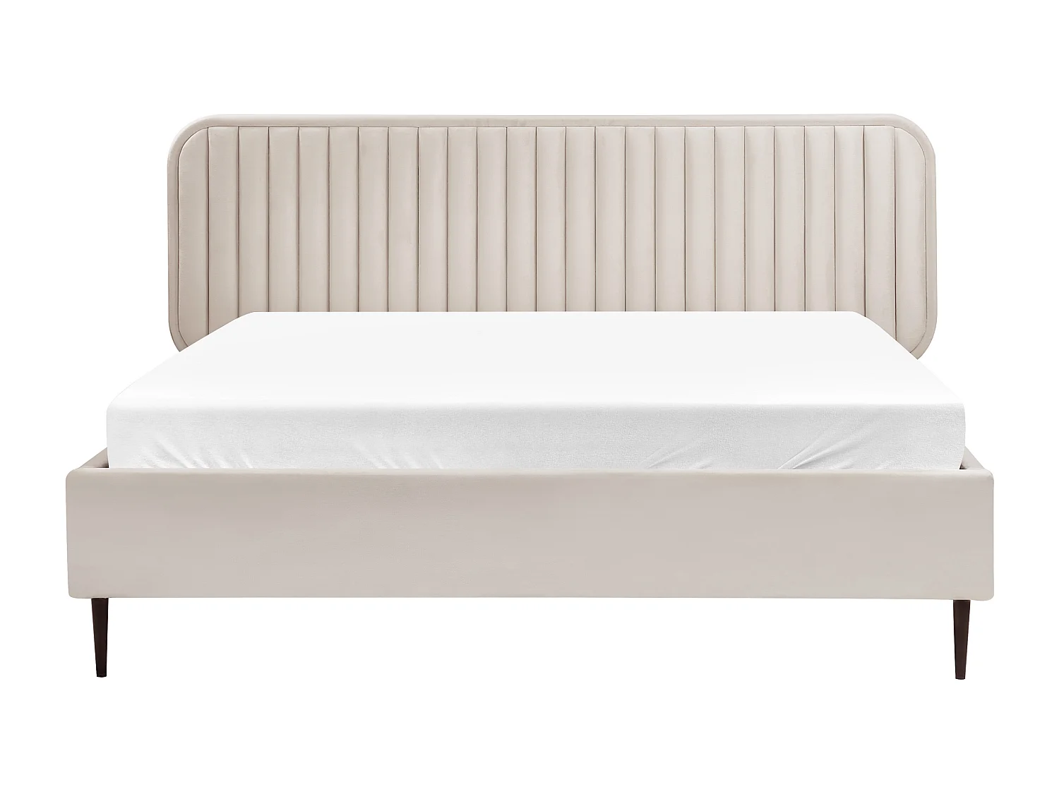 Lit avec sommier Velours BRIN 160 x 200 cm Beige