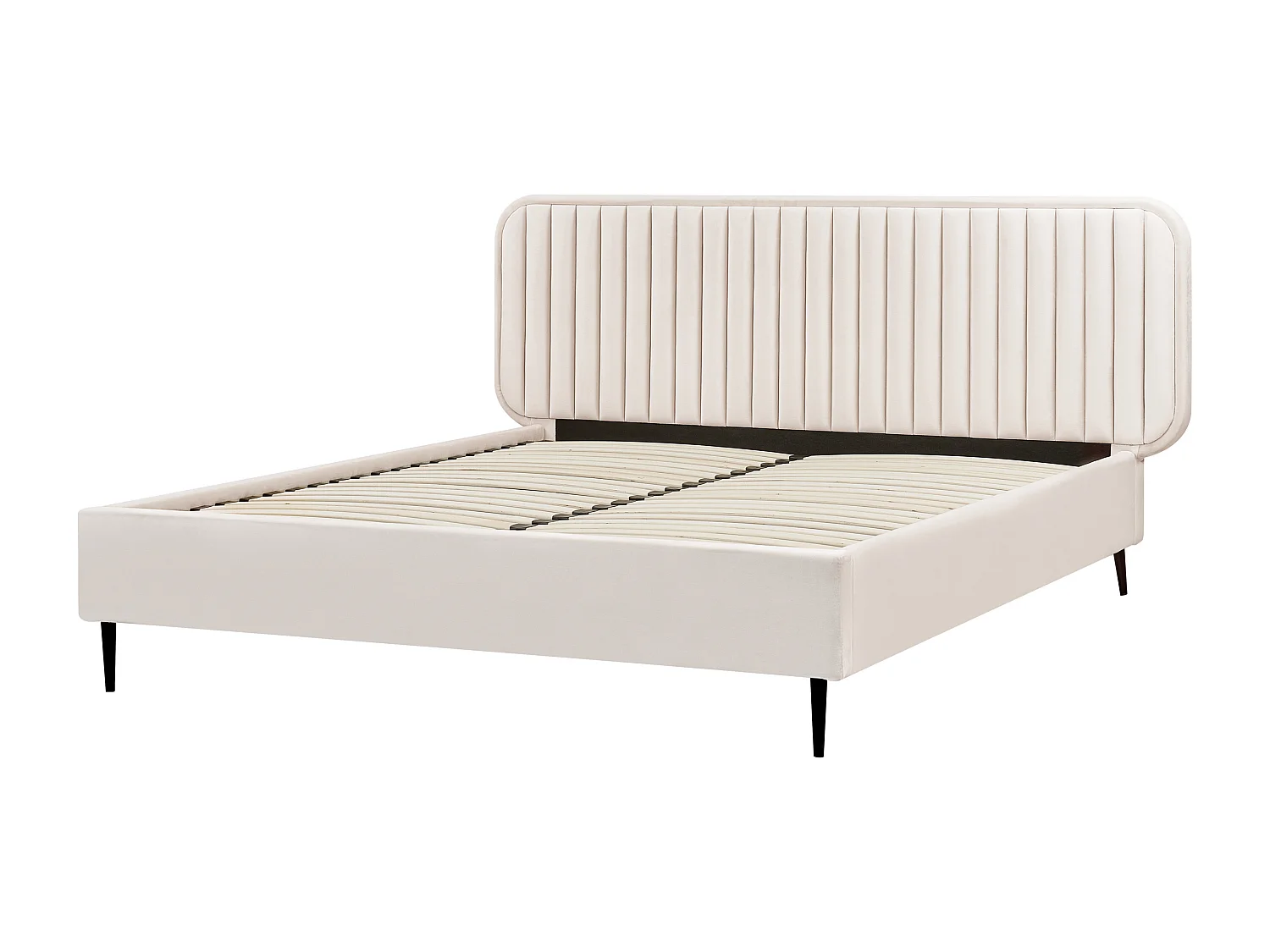 Bett mit Lattenrost Samtstoff BRIN 160 x 200 cm Beige