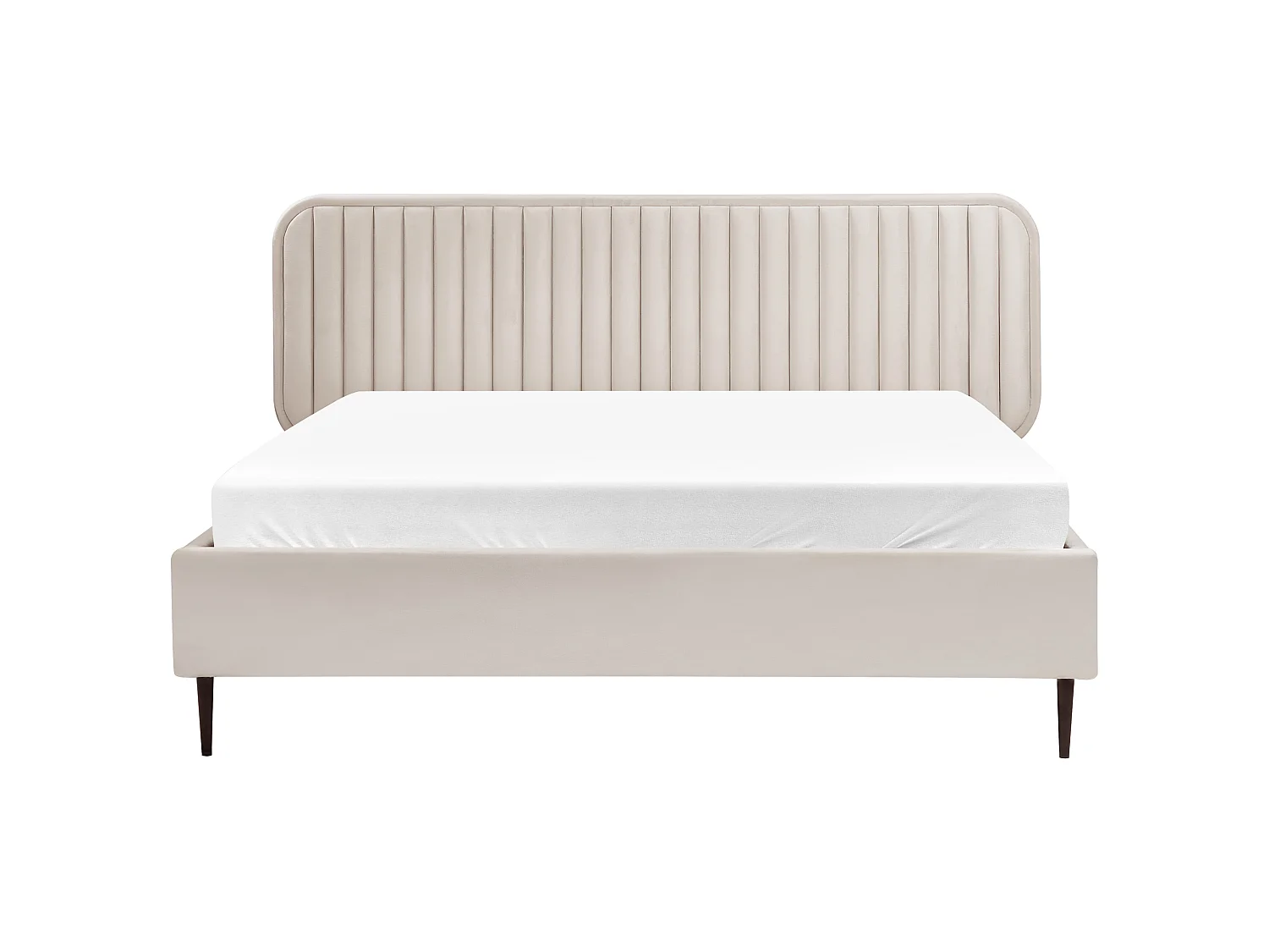 Lit avec sommier Velours BRIN 160 x 200 cm Beige