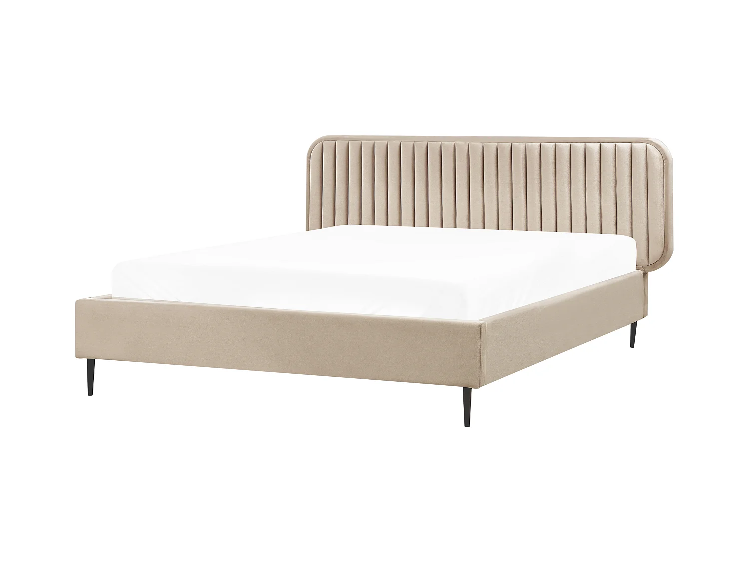 Lit avec sommier Velours BRIN 160 x 200 cm Taupe
