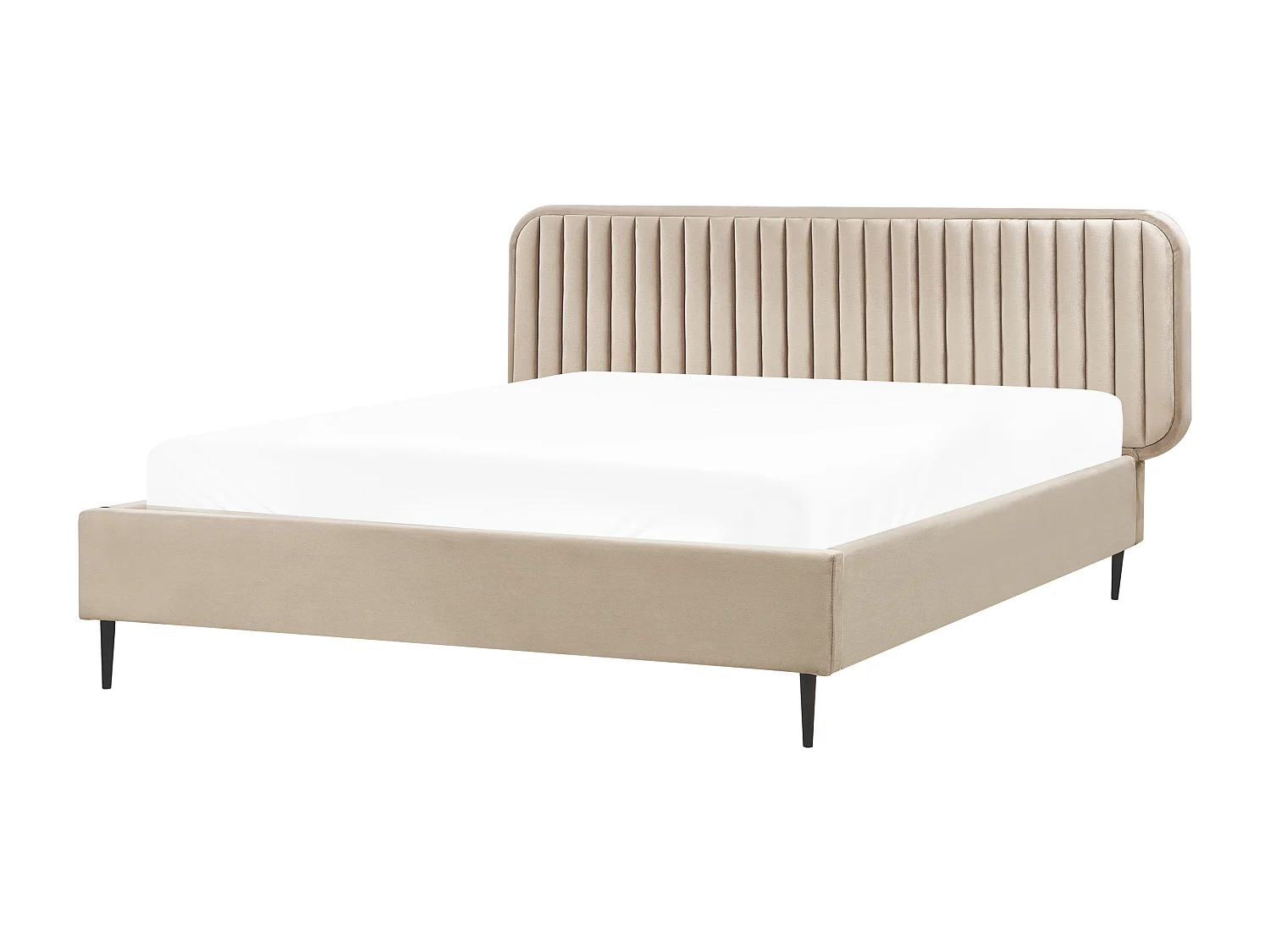 Bett mit Lattenrost Samtstoff BRIN 160 x 200 cm Taupe
