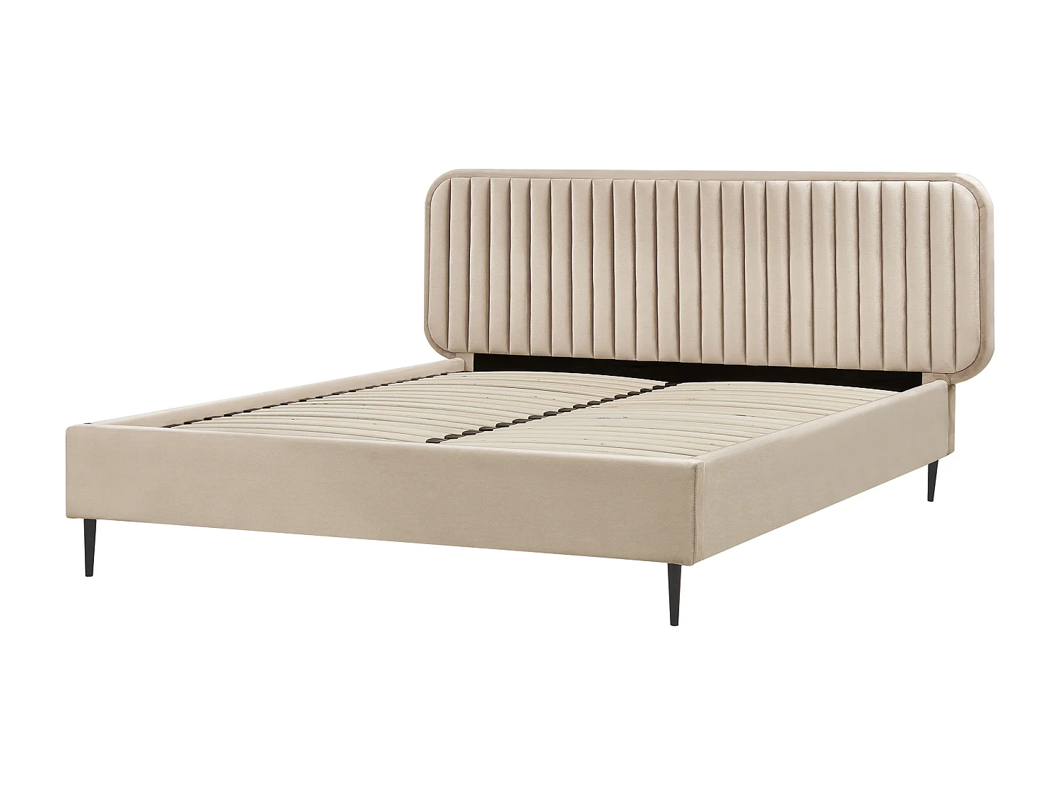 Bett mit Lattenrost Samtstoff BRIN 160 x 200 cm Taupe