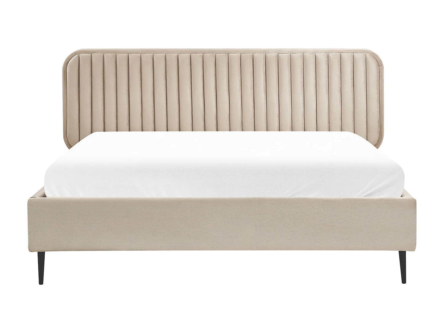 Bett mit Lattenrost Samtstoff BRIN 160 x 200 cm Taupe