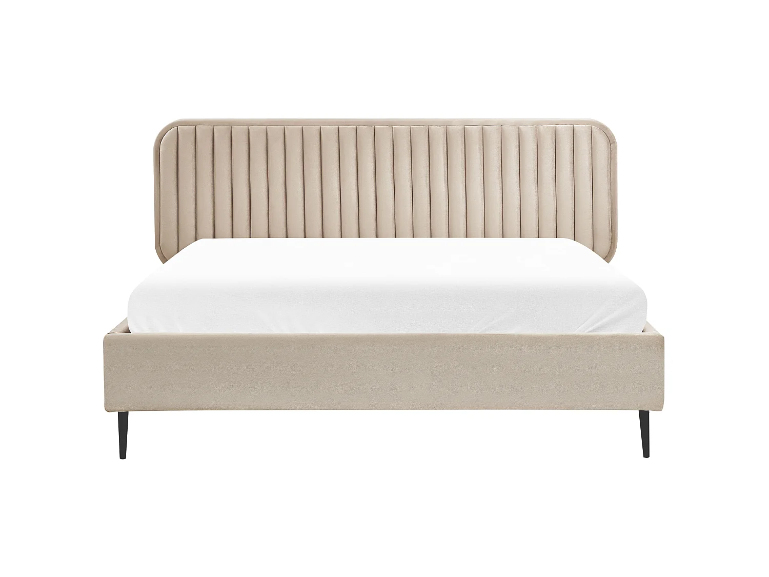 Lit avec sommier Velours BRIN 160 x 200 cm Taupe