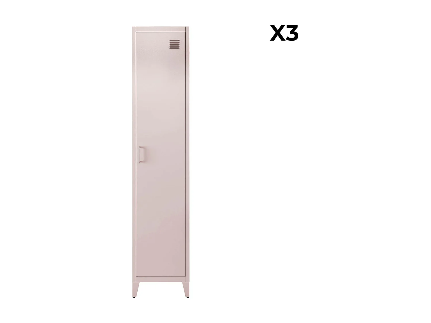 Armoire chambre enfant en acier rose. 4 espaces de rangement. casier. L 38 x P 38 x H 180 cm