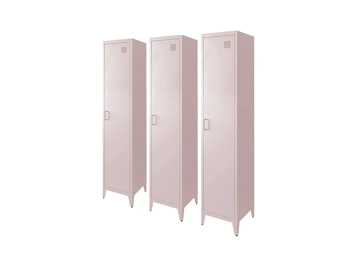 Armoire chambre en acier rose. 4 espaces de rangement. casier. L 38 x P 38 x H 180 cm