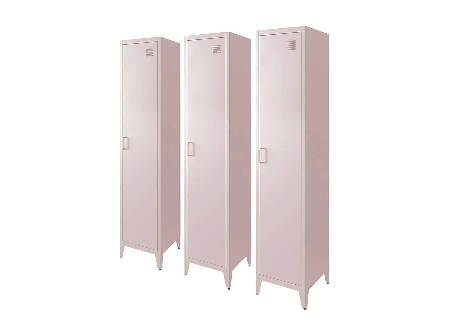 Armoire chambre enfant en acier rose. 4 espaces de rangement. casier. L 38 x P 38 x H 180 cm