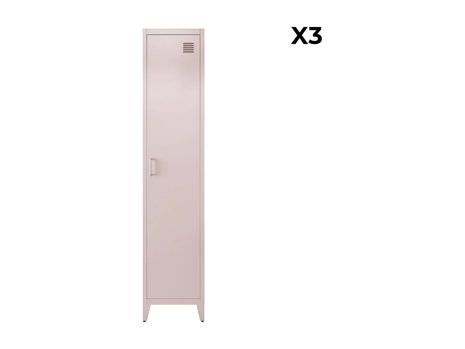 Armoire chambre enfant en acier rose. 4 espaces de rangement. casier. L 38 x P 38 x H 180 cm