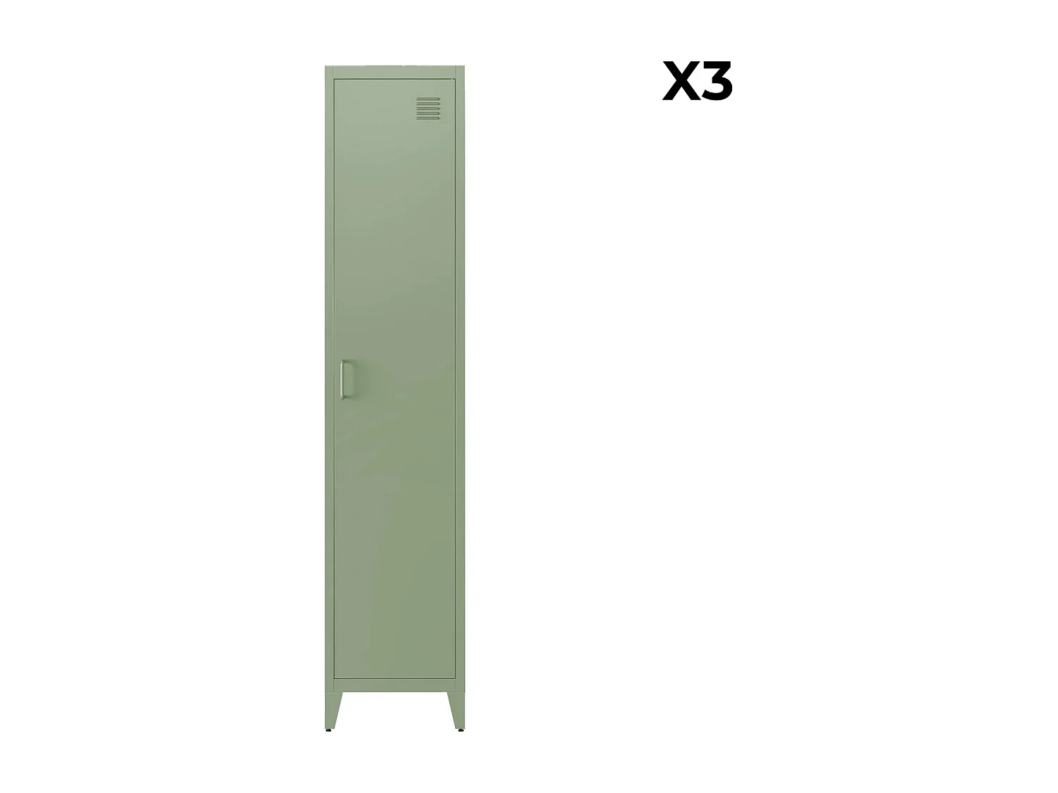 Armoire chambre enfant en acier vert clair. 4 espaces de rangement. casier. L 38 x P 38 x H 180 cm