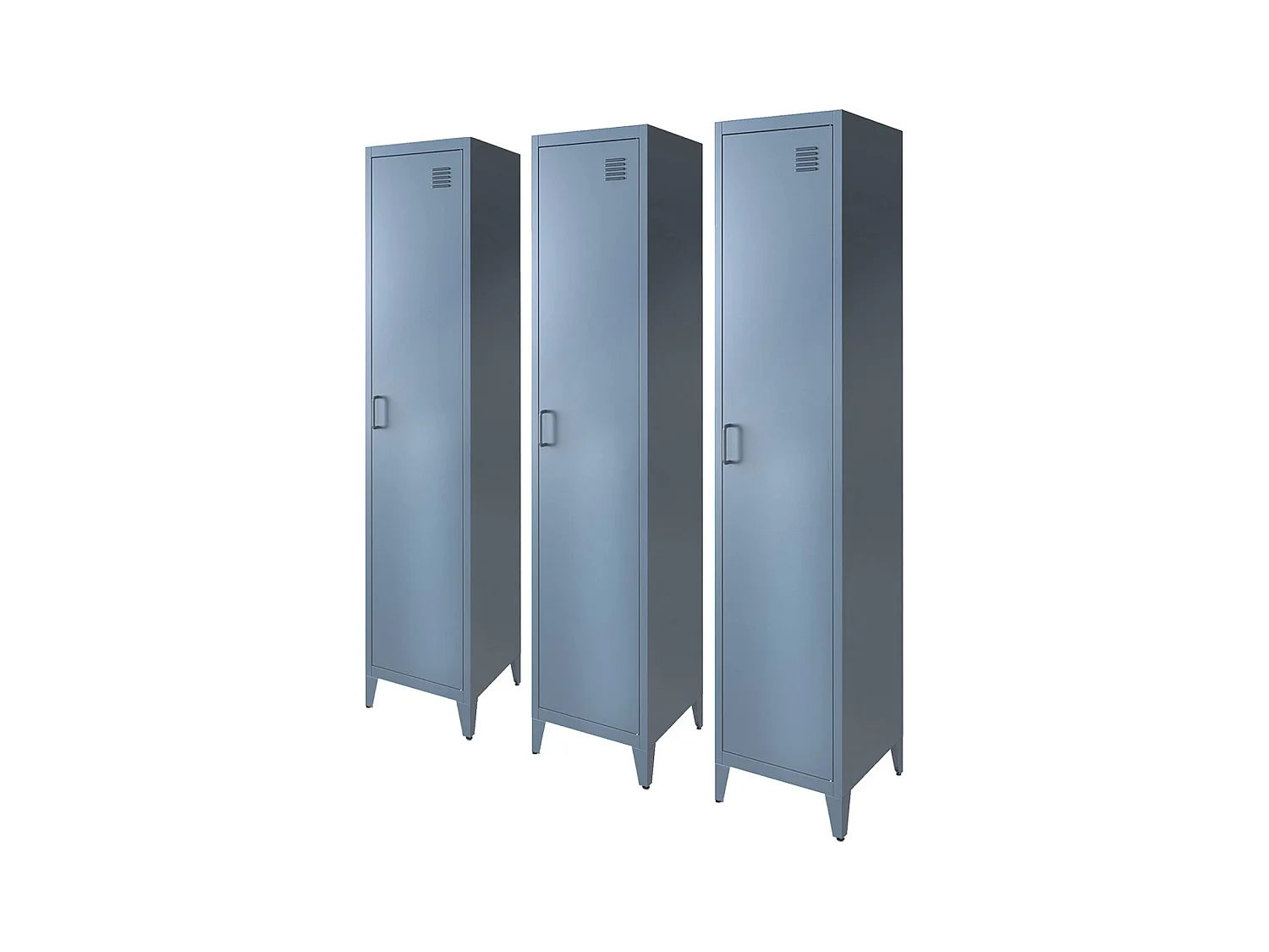 Armoire chambre en acier bleu pétrole. 4 espaces de rangement. casier. L 180 x l 38 x H 38cm