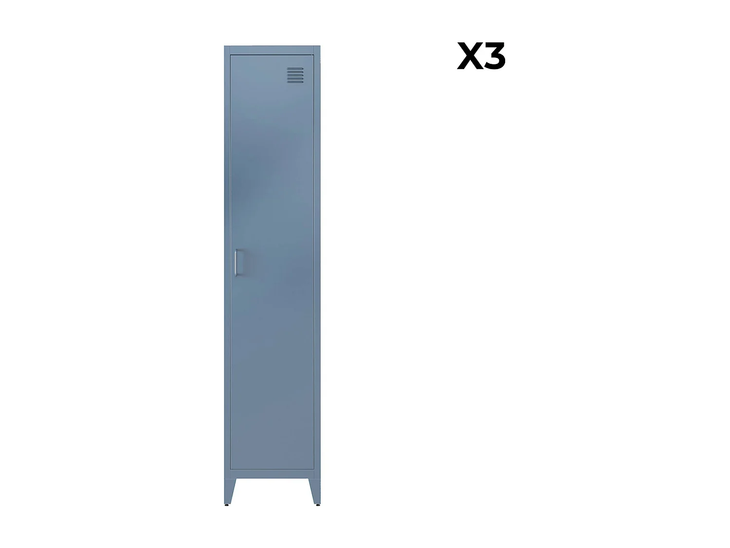 Armoire chambre enfant en acier bleu pétrole. 4 espaces de rangement. casier. L 38 x P 38 x H 180 cm