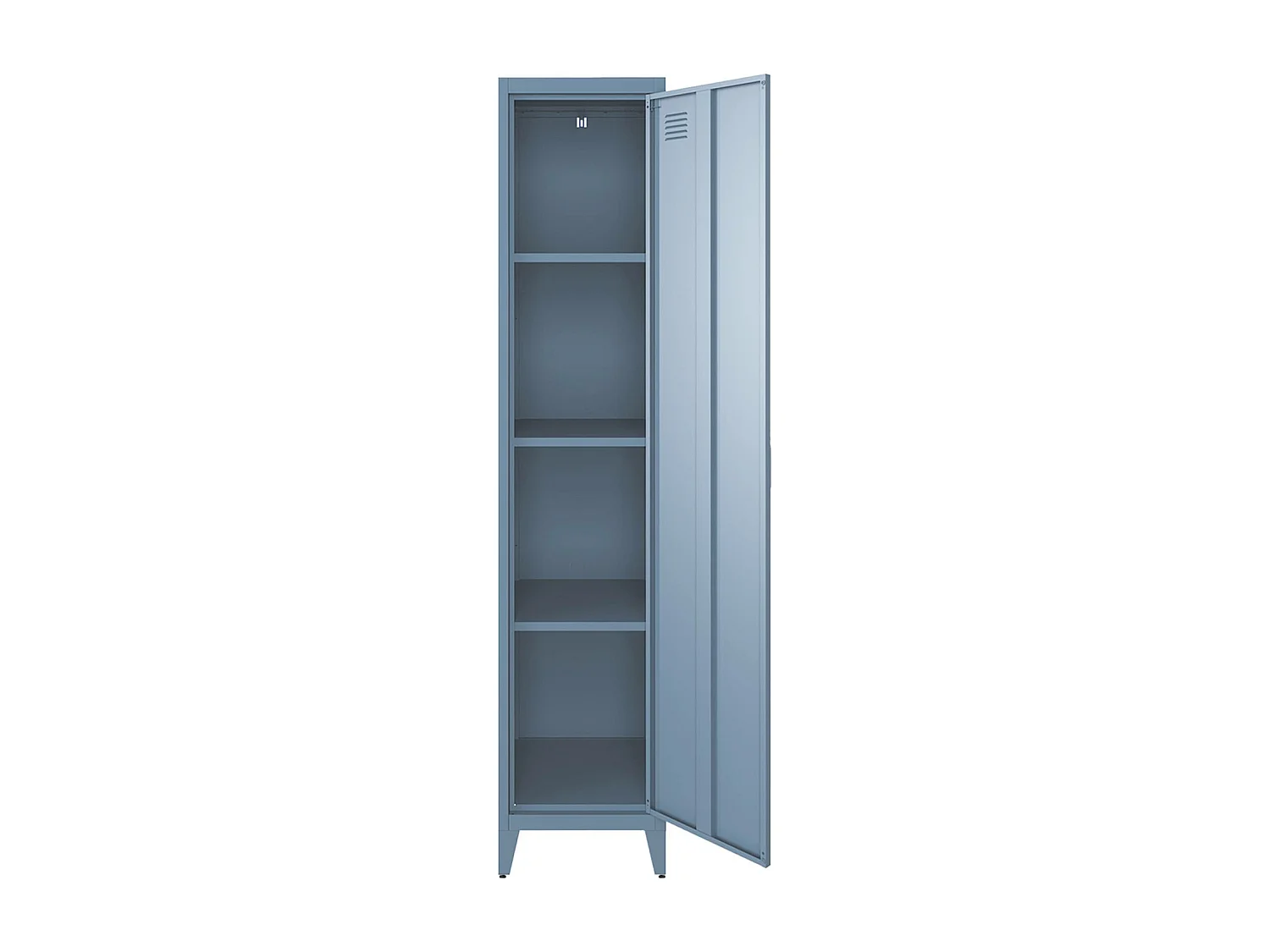 Armoire chambre enfant en acier bleu pétrole. 4 espaces de rangement. casier. L 38 x P 38 x H 180 cm