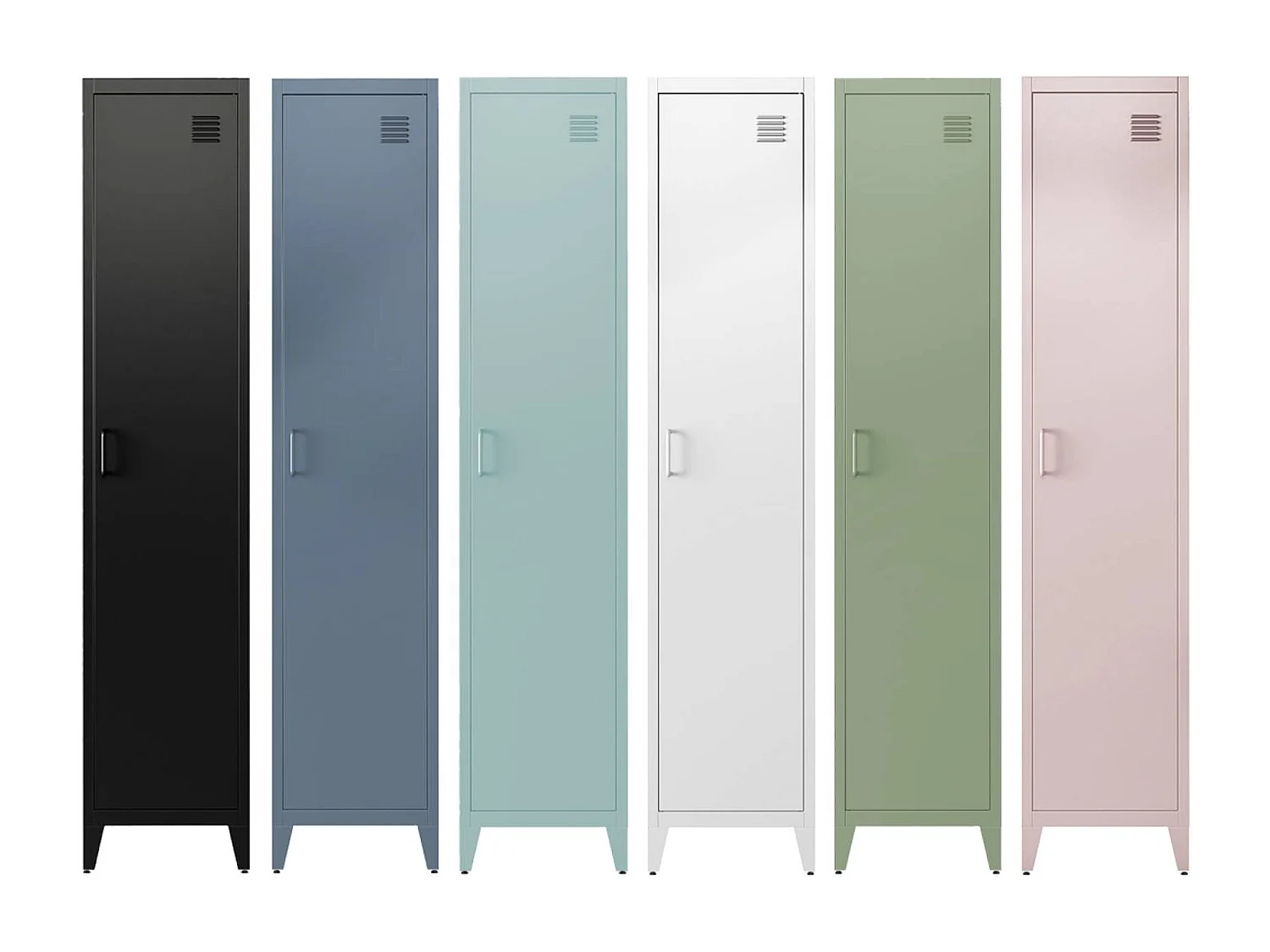 Armoire chambre enfant en acier bleu clair. 4 espaces de rangement. casier. L 38 x P 38 x H 180 cm