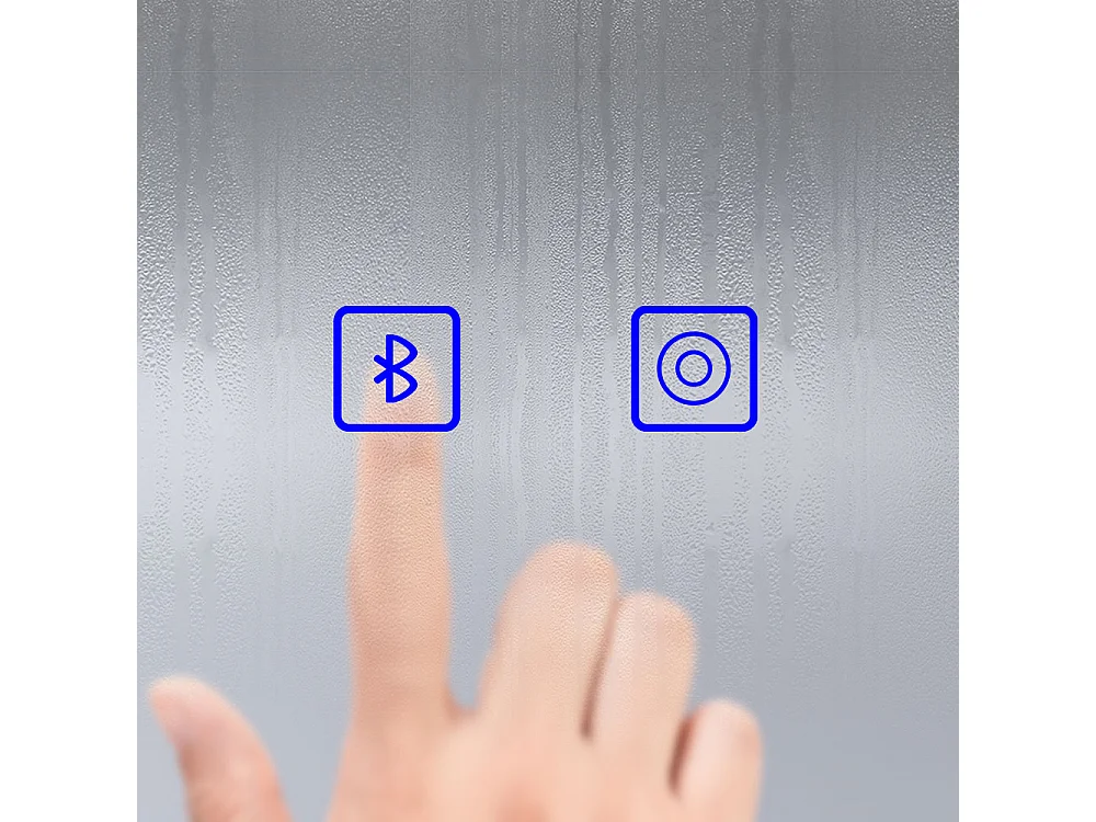 AICA Specchio da bagno rotondo con LED, diametro 80 cm, con Bluetooth + antiappannamento + 3 temperature di colore