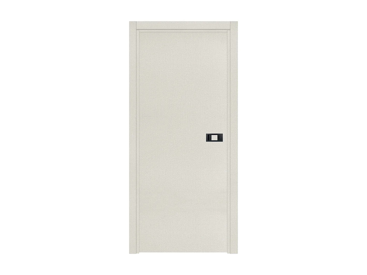 Bloc-porte pose fin de chantier collection Premium Miro avec poignée Exclusive noire, H.204 x l.93 cm, aspect textile perle, réversible