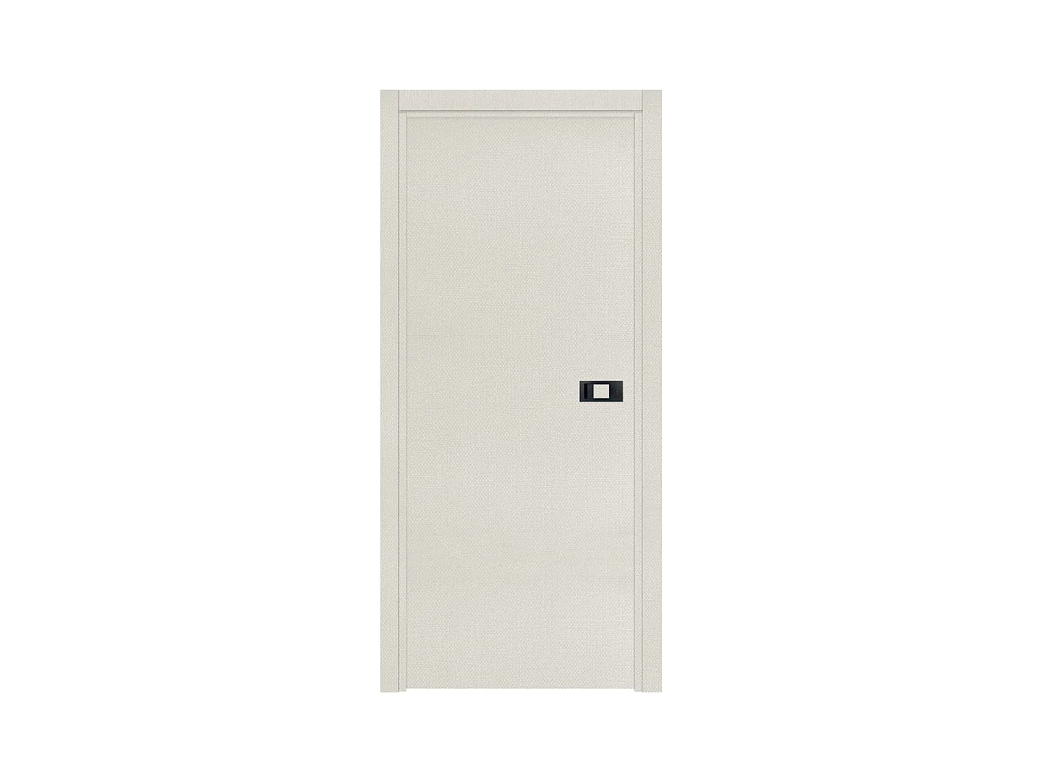 Bloc-porte pose fin de chantier collection Premium Miro avec poignée Exclusive noire, H.204 x l.93 cm, aspect textile perle, réversible