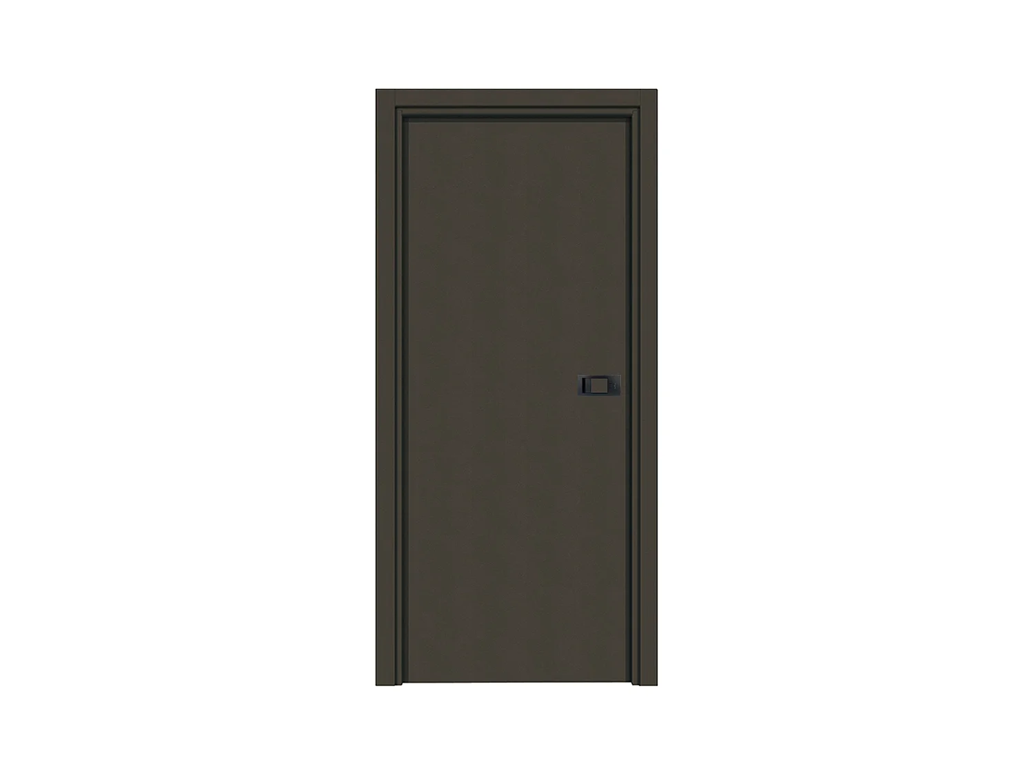 Bloc-porte pose fin de chantier collection Premium Miro avec poignée Exclusive noire, H.204 x l.73 cm, aspect cuir basalte, réversible