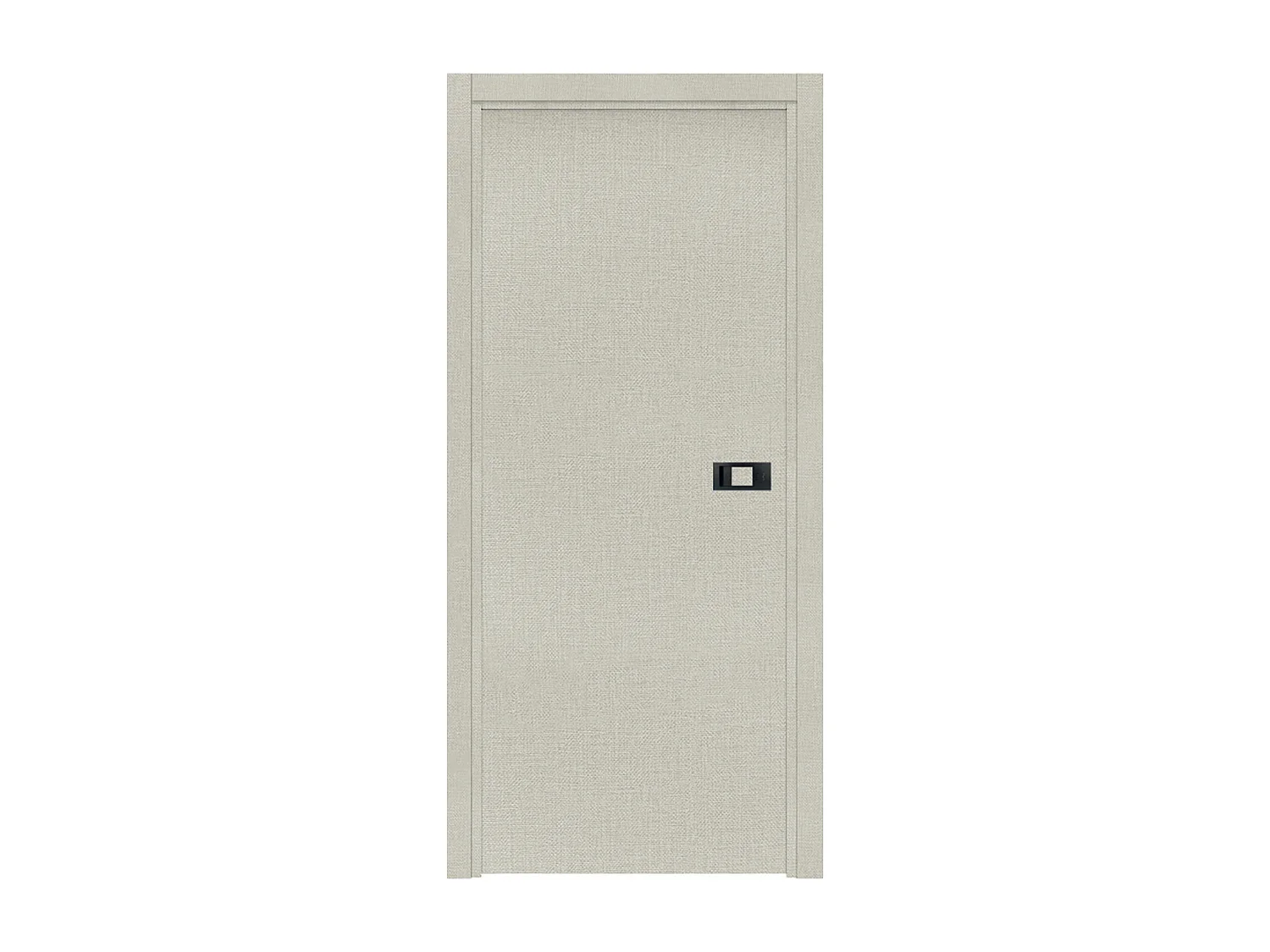 Bloc-porte pose fin de chantier collection Premium Miro avec poignée Exclusive noire, H.204 x l.63 cm, aspect textile opale, réversible