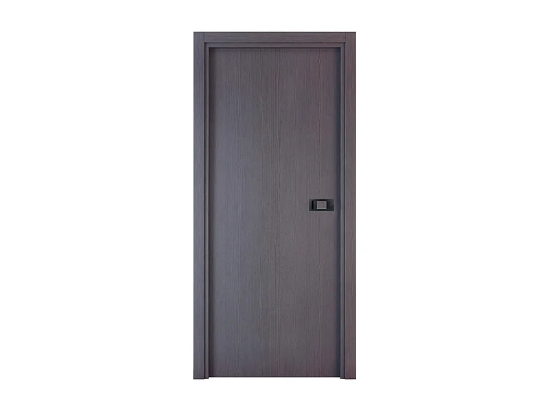 Bloc-porte pose fin de chantier collection Premium Miro avec poignée Exclusive noire, H.204 x l.73 cm, aspect chêne cendré, réversible