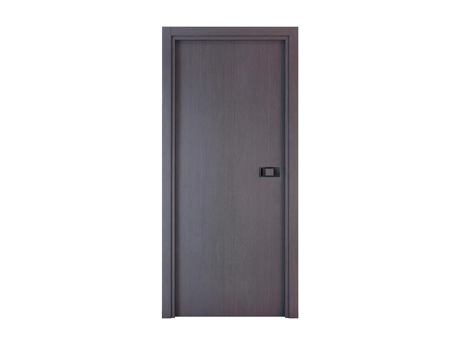 Bloc-porte pose fin de chantier collection Premium Miro avec poignée Exclusive noire, H.204 x l.73 cm, aspect chêne cendré, réversible