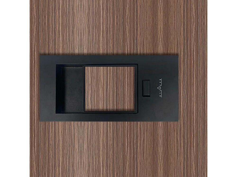 Bloc-porte pose fin de chantier collection Premium Miro avec poignée Exclusive noire, H.204 x l.93 cm, aspect chêne gris, réversible