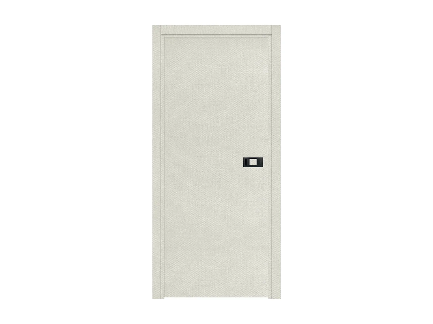 Bloc-porte pose fin de chantier collection Premium Miro avec poignée Exclusive noire, H.204 x l.83 cm, aspect textile perle, réversible