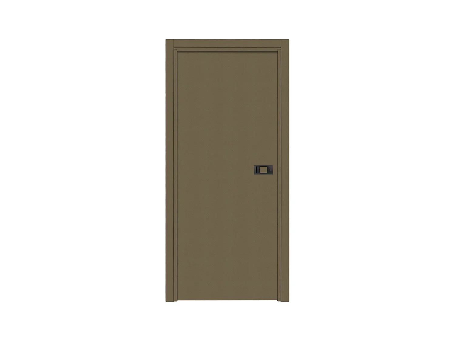 Bloc-porte pose fin de chantier collection Premium Miro avec poignée Exclusive noire, H.204 x l.83 cm, aspect cuir lichen, réversible