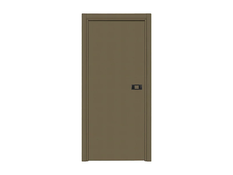 Bloc-porte pose fin de chantier collection Premium Miro avec poignée Exclusive noire, H.204 x l.83 cm, aspect cuir lichen, réversible