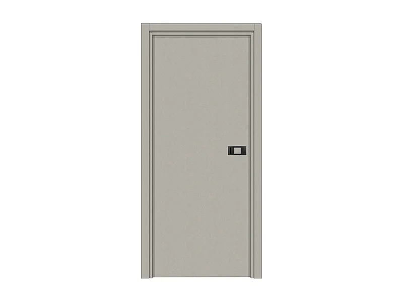 Bloc-porte pose fin de chantier collection Premium Miro avec poignée Exclusive noire, H.204 x l.73 cm, aspect cuir argile, réversible