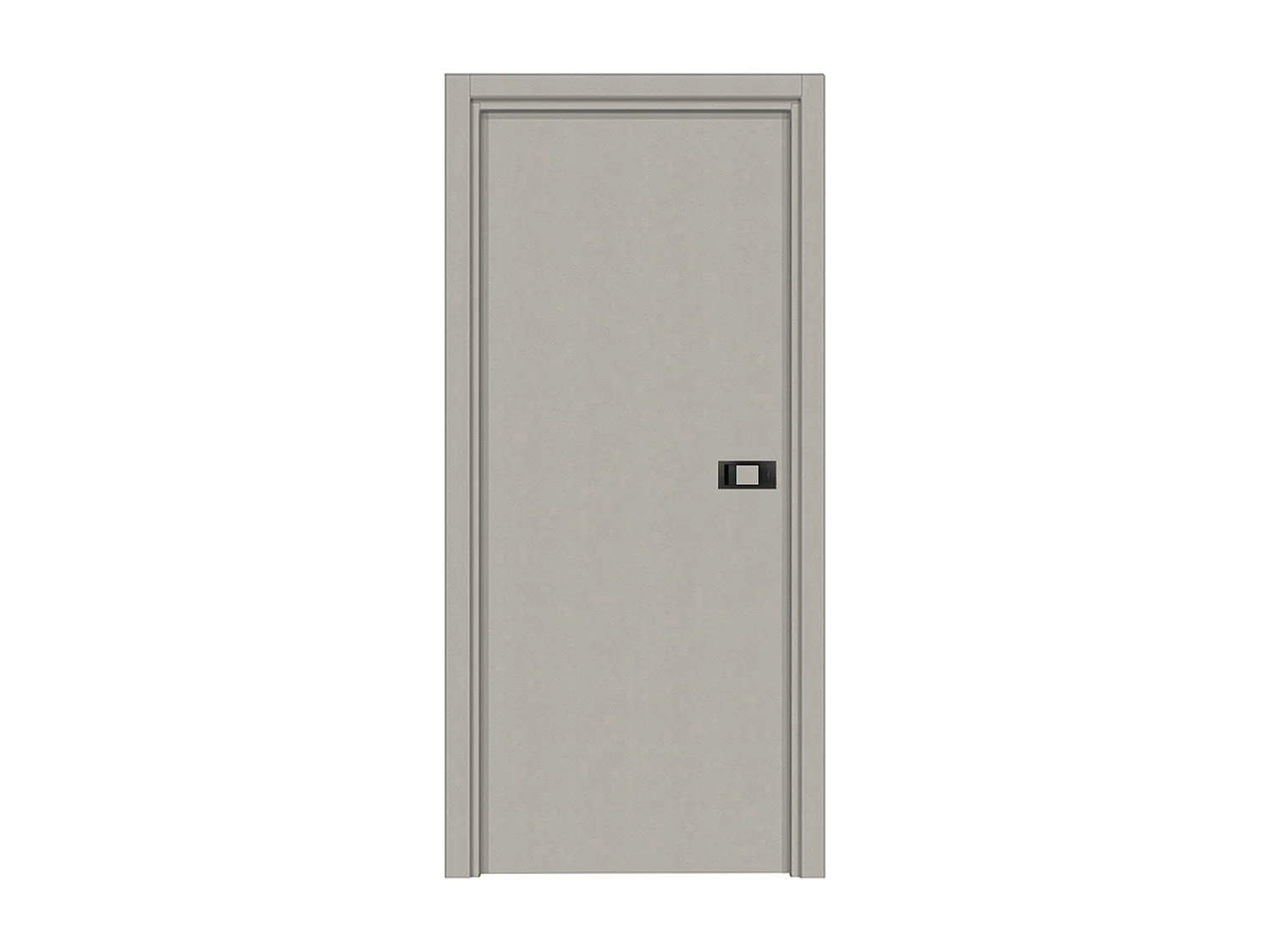 Bloc-porte pose fin de chantier collection Premium Miro avec poignée Exclusive noire, H.204 x l.73 cm, aspect cuir argile, réversible