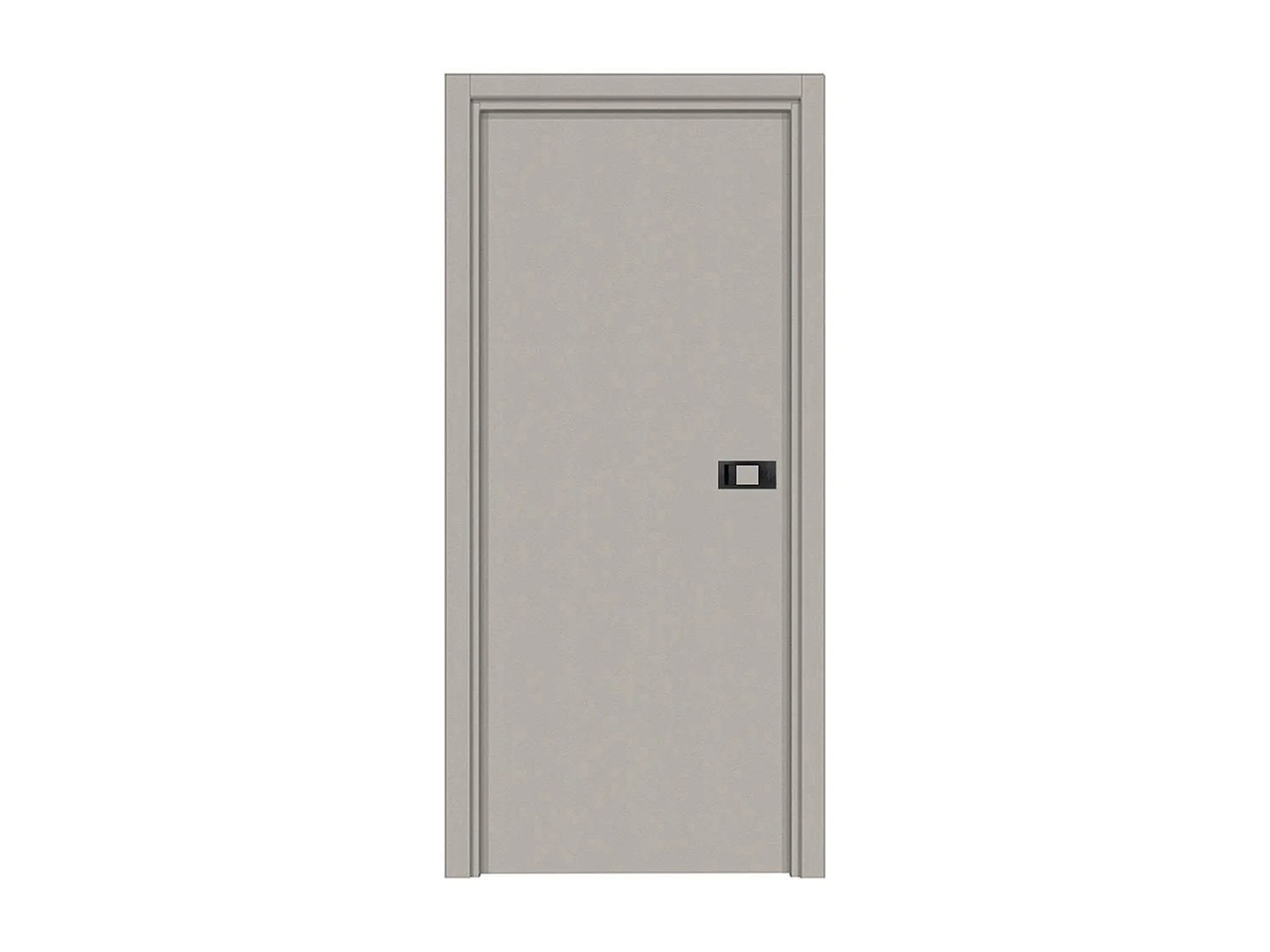 Bloc-porte pose fin de chantier collection Premium Miro avec poignée Exclusive noire, H.204 x l.73 cm, aspect cuir argile, réversible