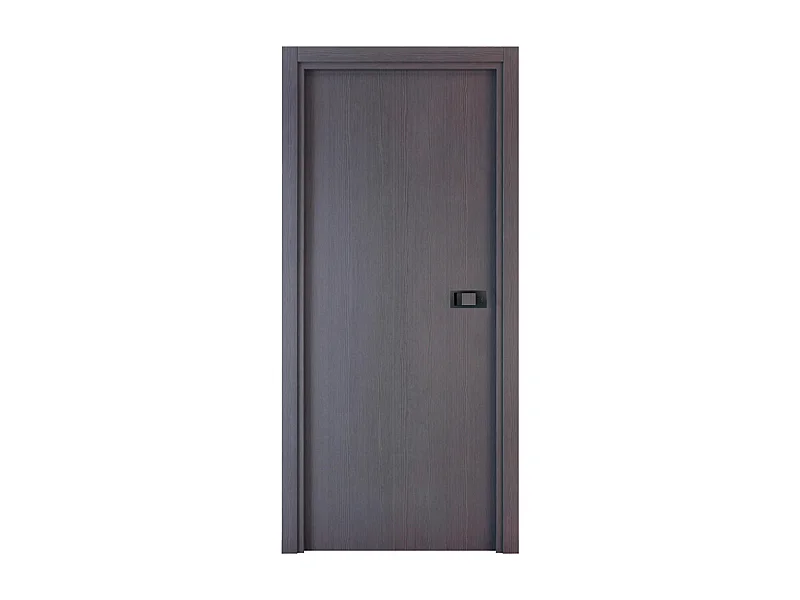 Bloc-porte pose fin de chantier collection Premium Miro avec poignée Exclusive noire, H.204 x l.93 cm, aspect chêne cendré, réversible