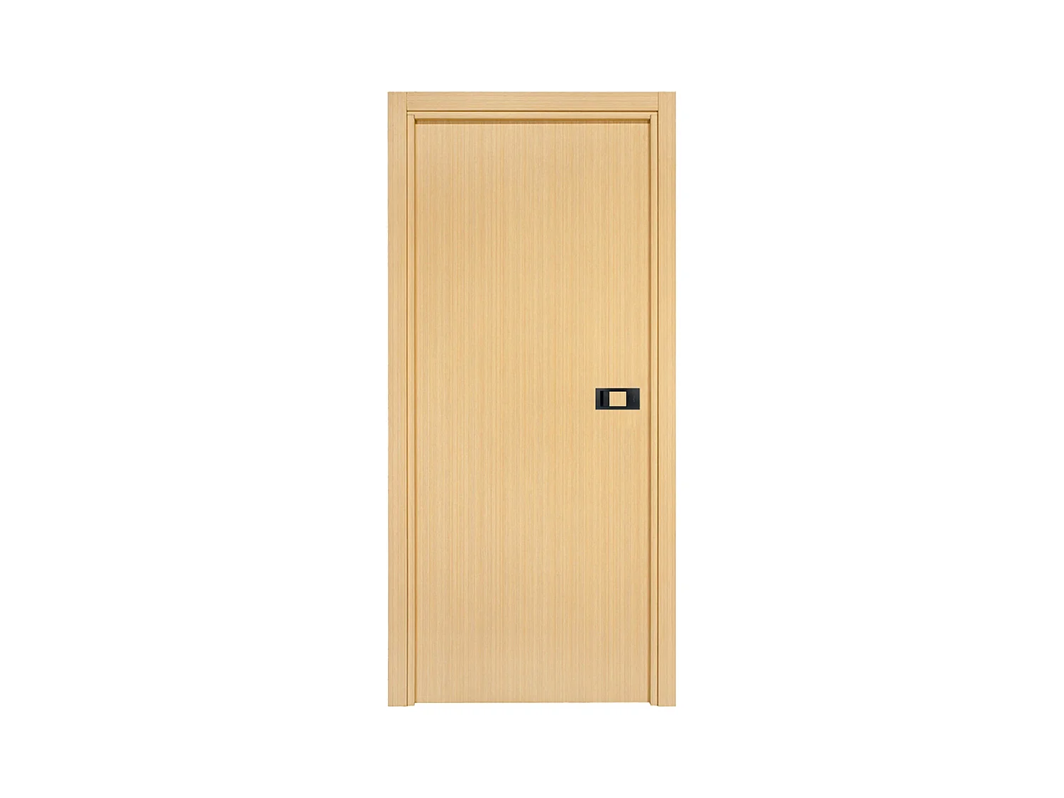 Bloc-porte pose fin de chantier collection Premium Miro avec poignée Exclusive noire, H.204 x l.73 cm, aspect chêne clair, réversible