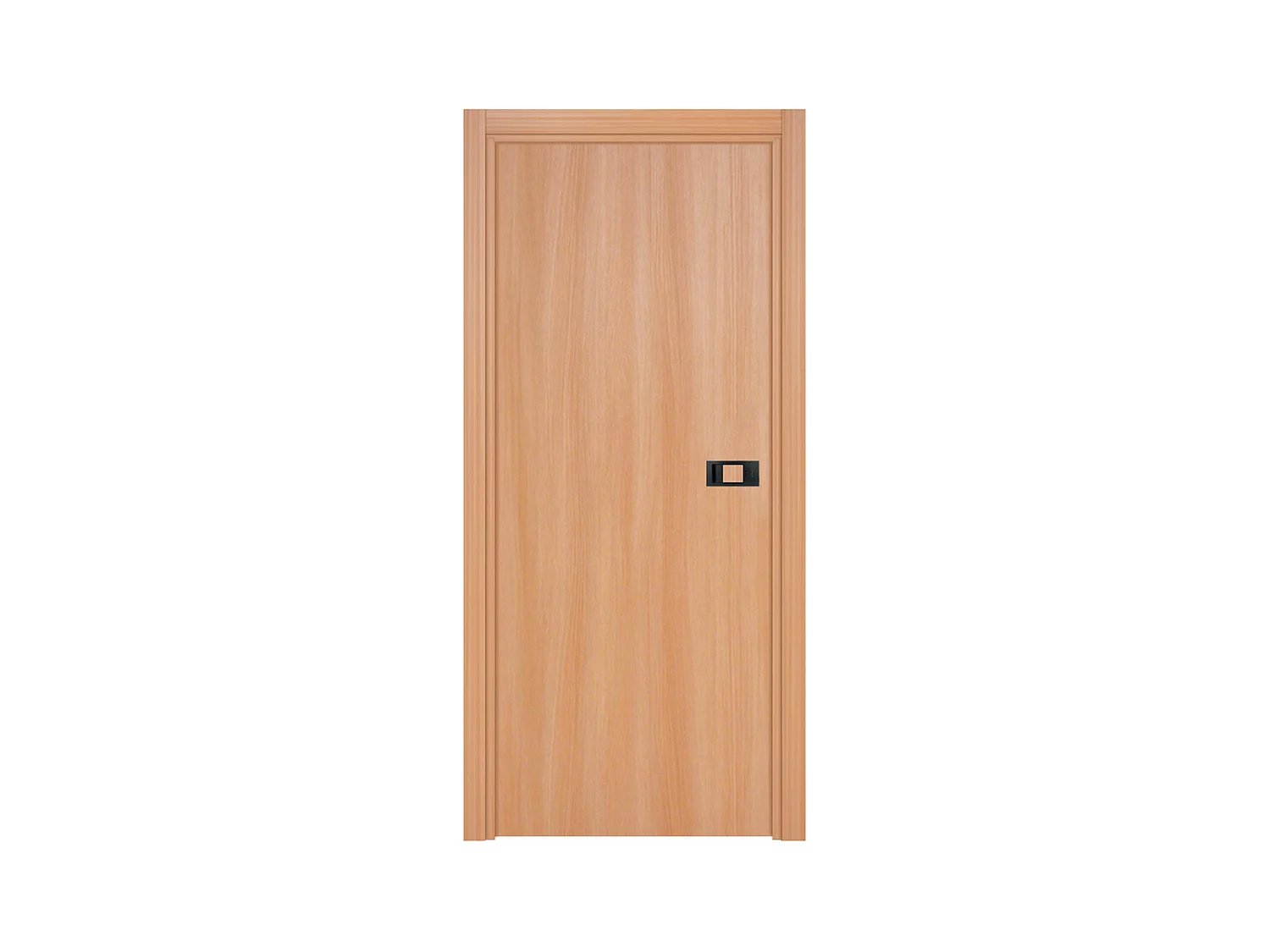 Bloc-porte pose fin de chantier collection Premium Miro avec poignée Exclusive noire, H.204 x l.63 cm, aspect chêne naturel, réversible