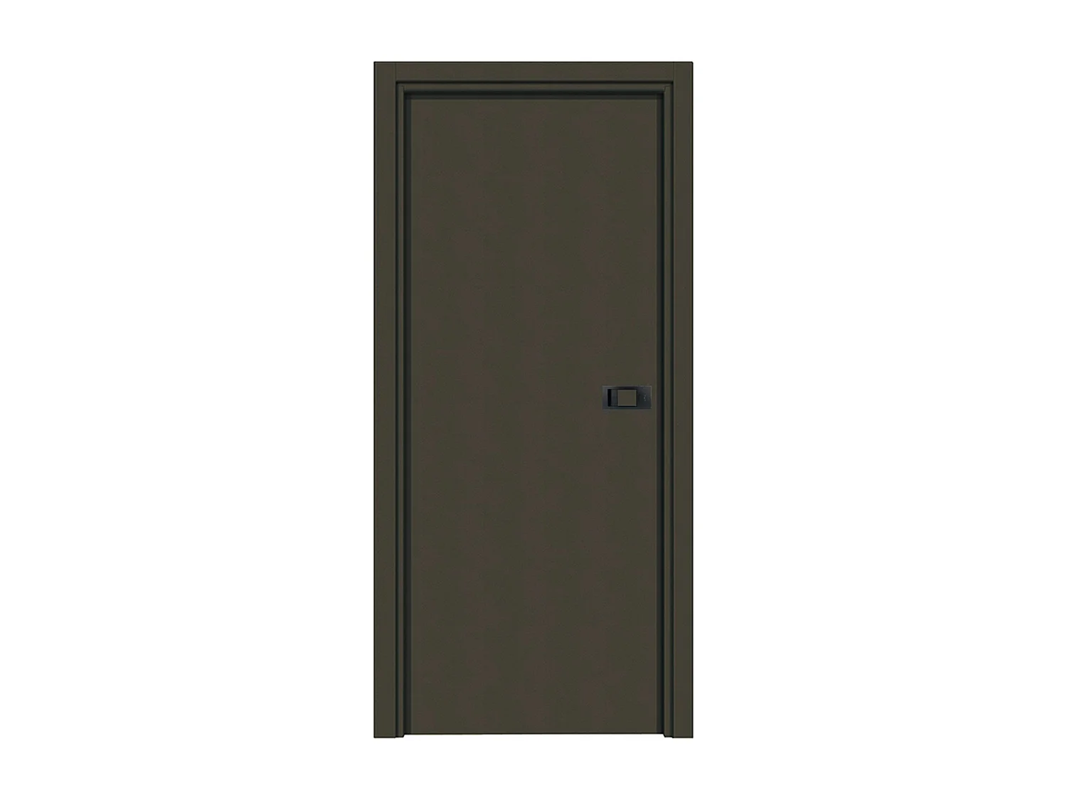 Bloc-porte pose fin de chantier collection Premium Miro avec poignée Exclusive noire, H.204 x l.83 cm, aspect cuir basalte, réversible