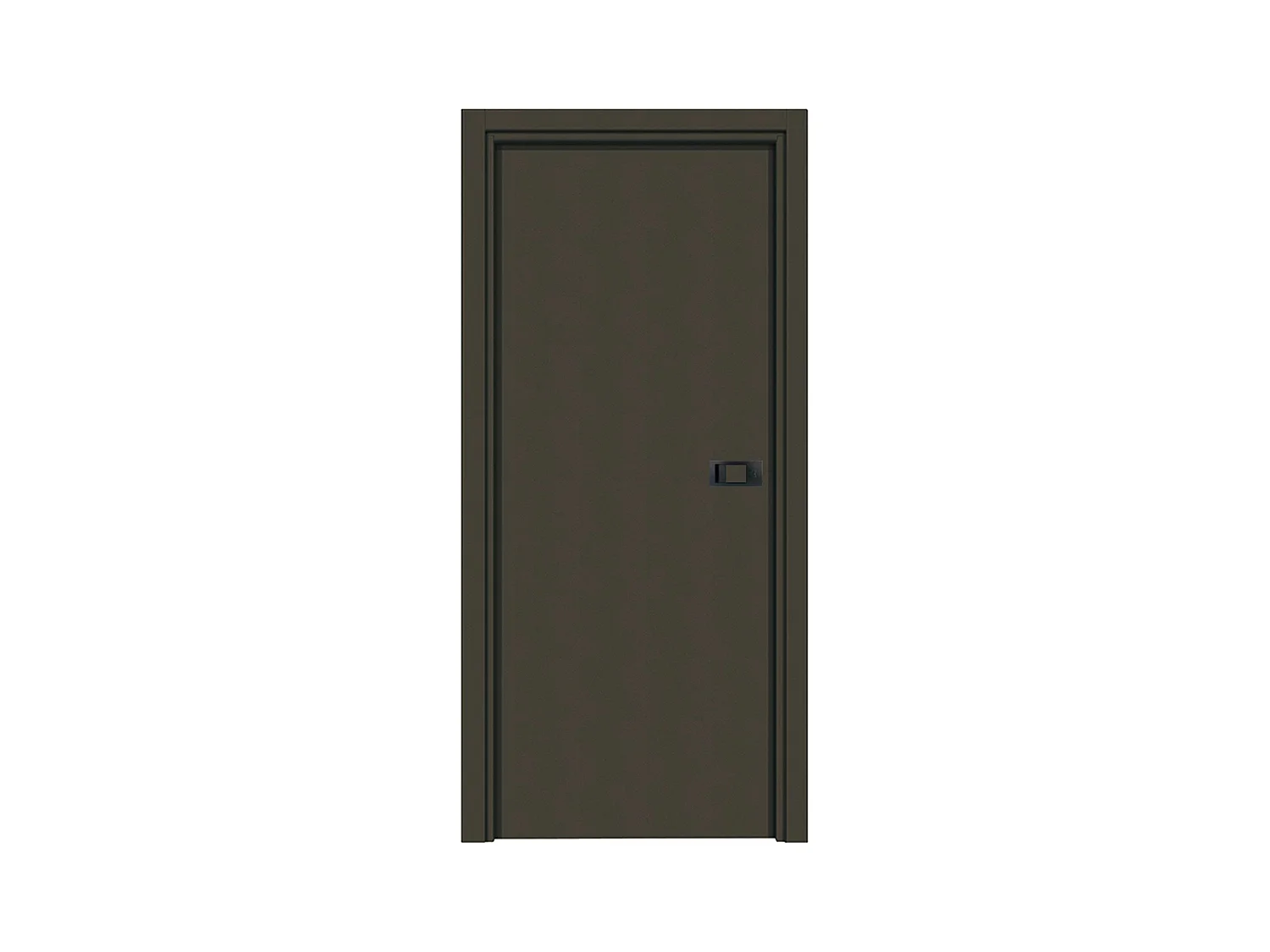 Bloc-porte pose fin de chantier collection Premium Miro avec poignée Exclusive noire, H.204 x l.83 cm, aspect cuir basalte, réversible