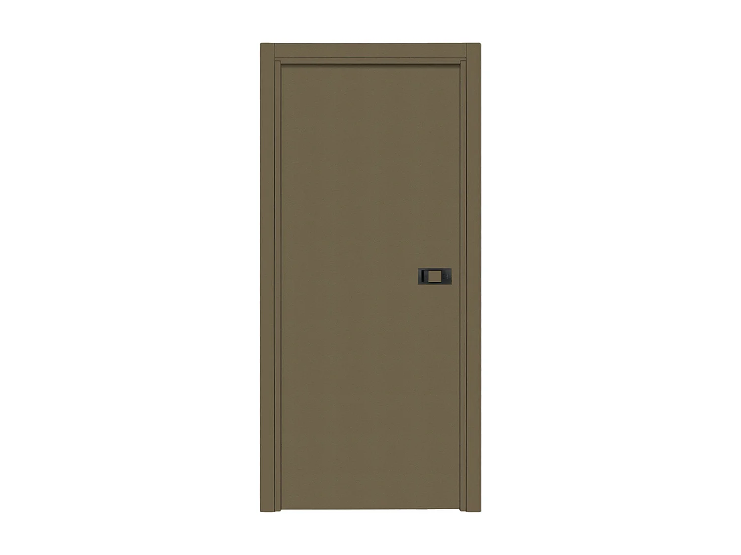 Bloc-porte pose fin de chantier collection Premium Miro avec poignée Exclusive noire, H.204 x l.93 cm, aspect cuir lichen, réversible