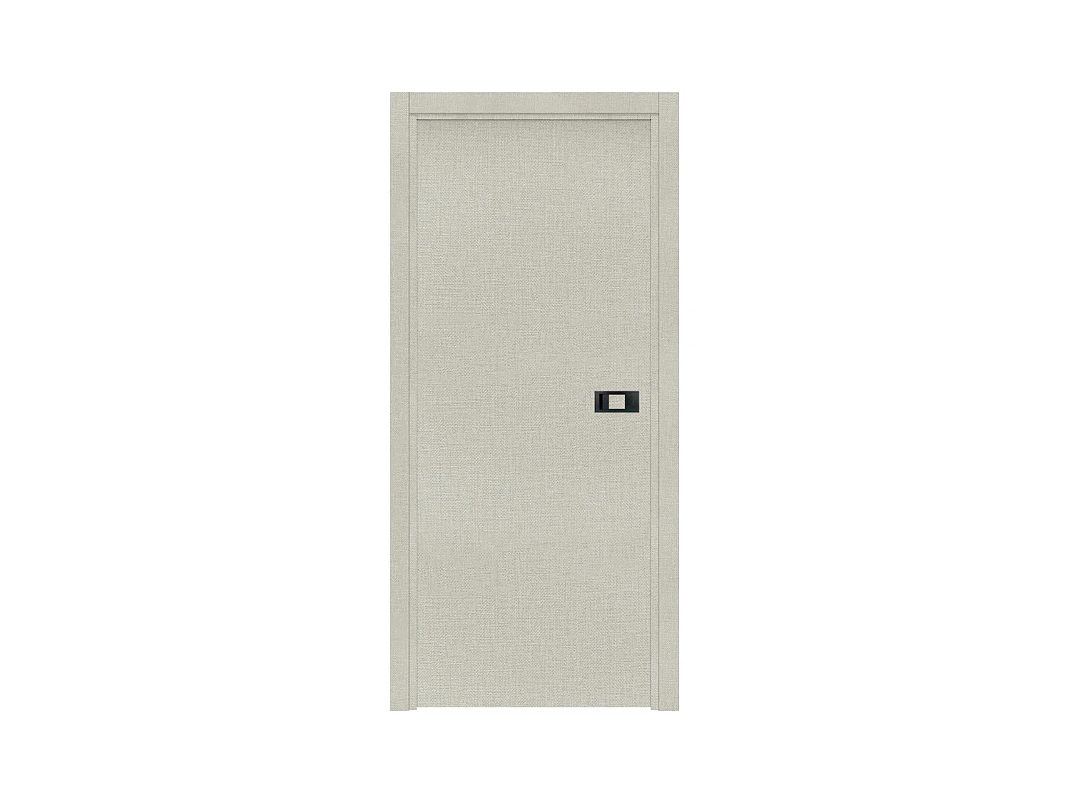 Bloc-porte pose fin de chantier collection Premium Miro avec poignée Exclusive noire, H.204 x l.73 cm, aspect textile opale, réversible
