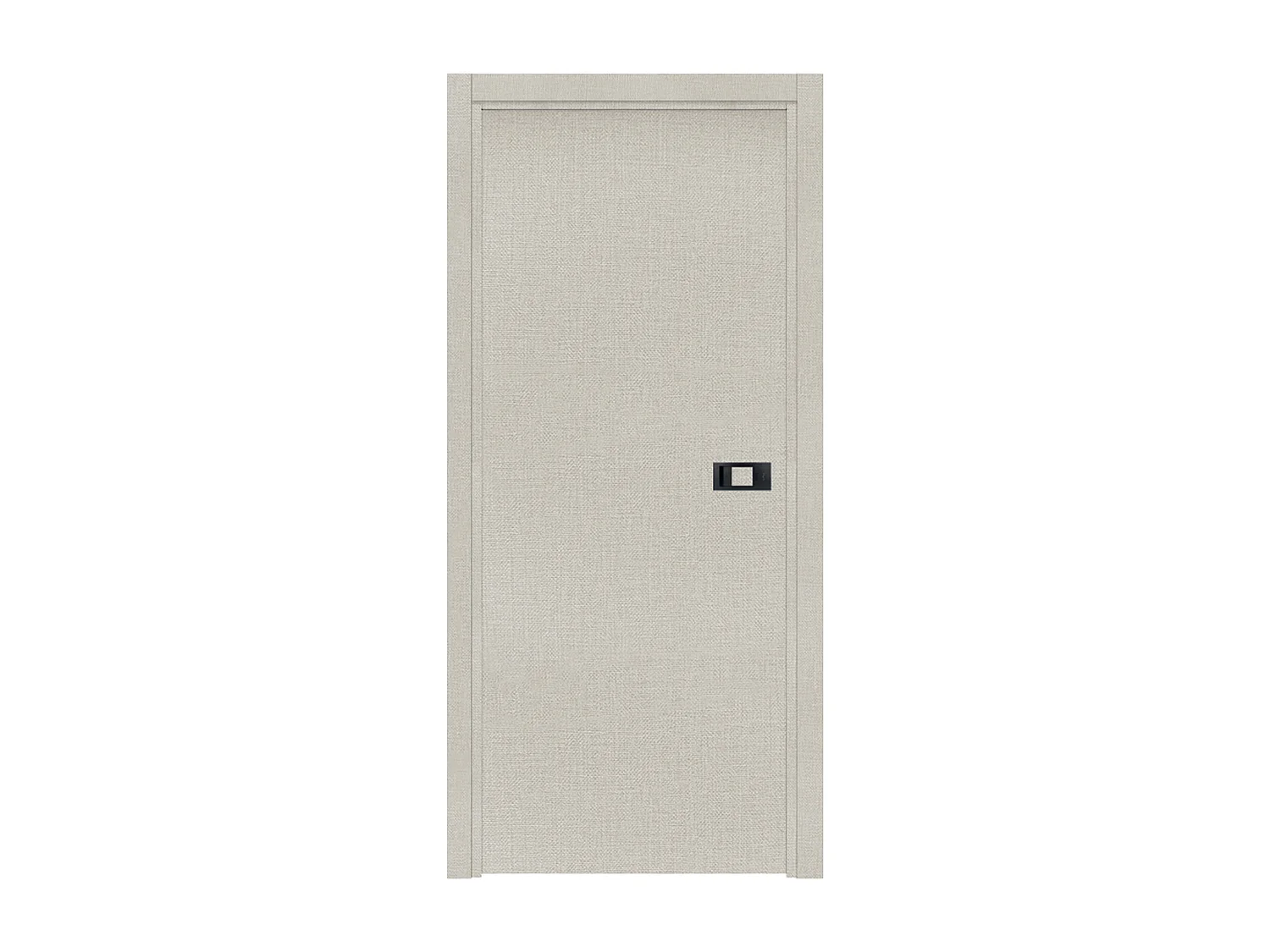 Bloc-porte pose fin de chantier collection Premium Miro avec poignée Exclusive noire, H.204 x l.73 cm, aspect textile opale, réversible