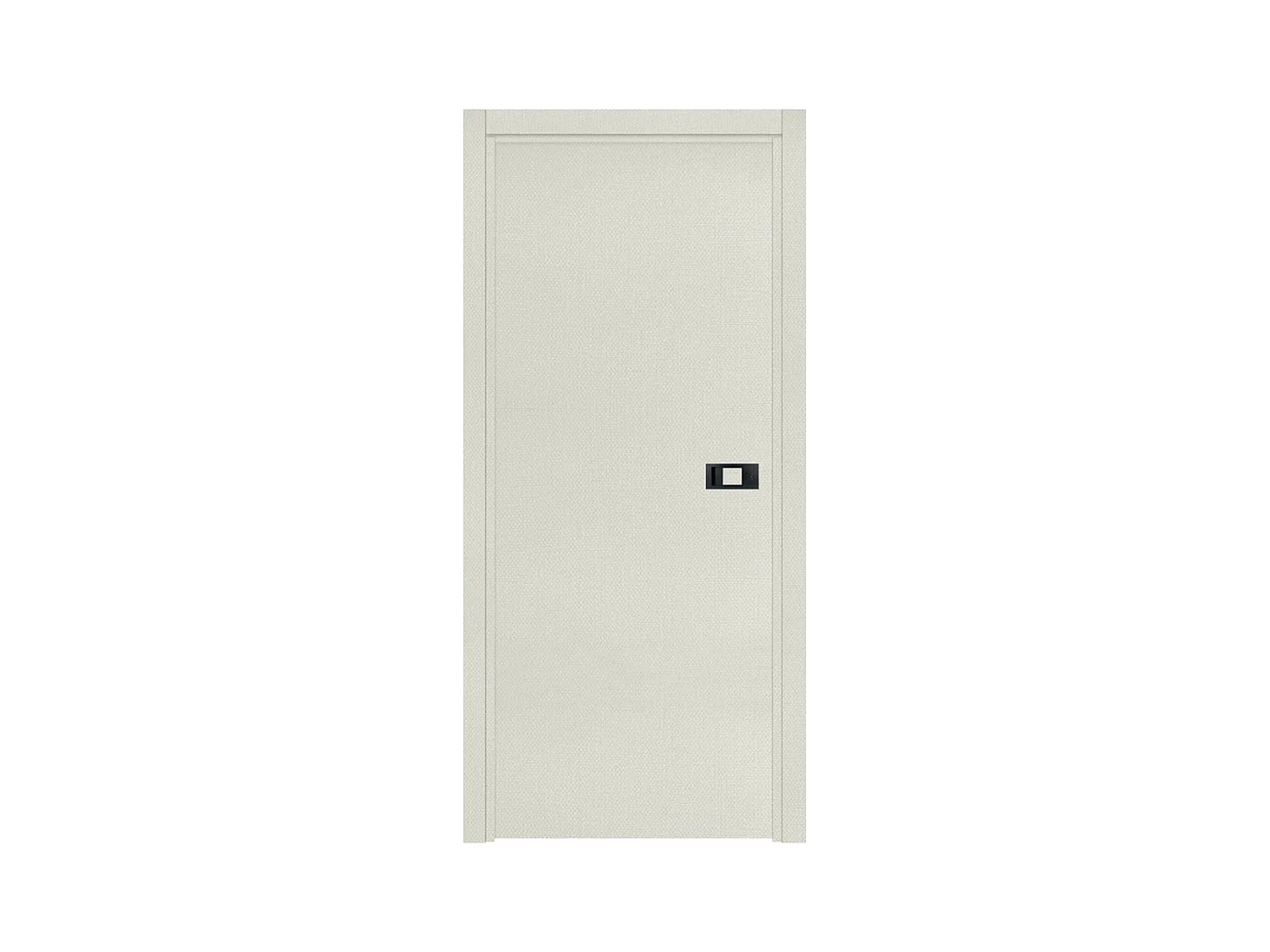 Bloc-porte pose fin de chantier collection Premium Miro avec poignée Exclusive noire, H.204 x l.73 cm, aspect textile perle, réversible