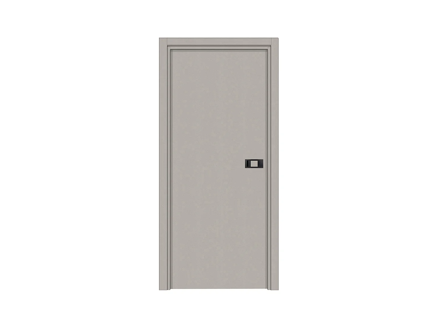 Bloc-porte pose fin de chantier collection Premium Miro avec poignée Exclusive noire, H.204 x l.63 cm, aspect cuir argile, réversible